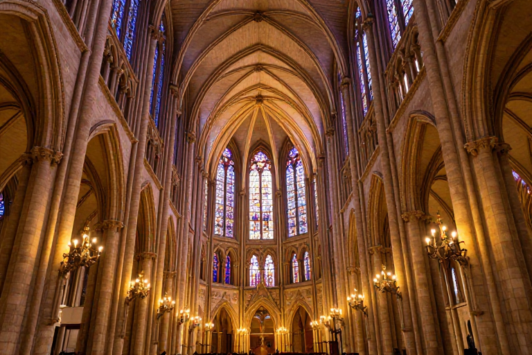 巴黎圣母院：哥特式宏伟空间与光影艺术