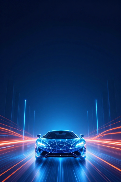 数字孪生未来跑车:赛博科技悬浮展示