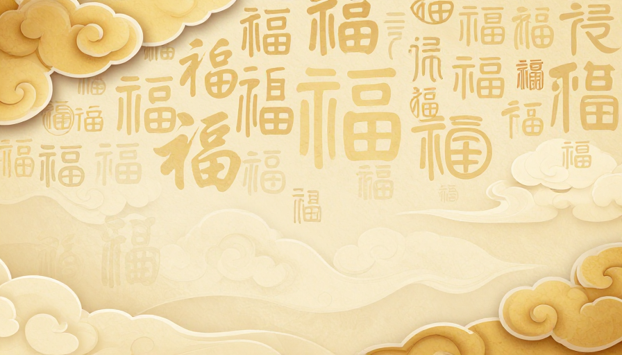 古典祥云“福”字背景:传统与现代设计的完美融合