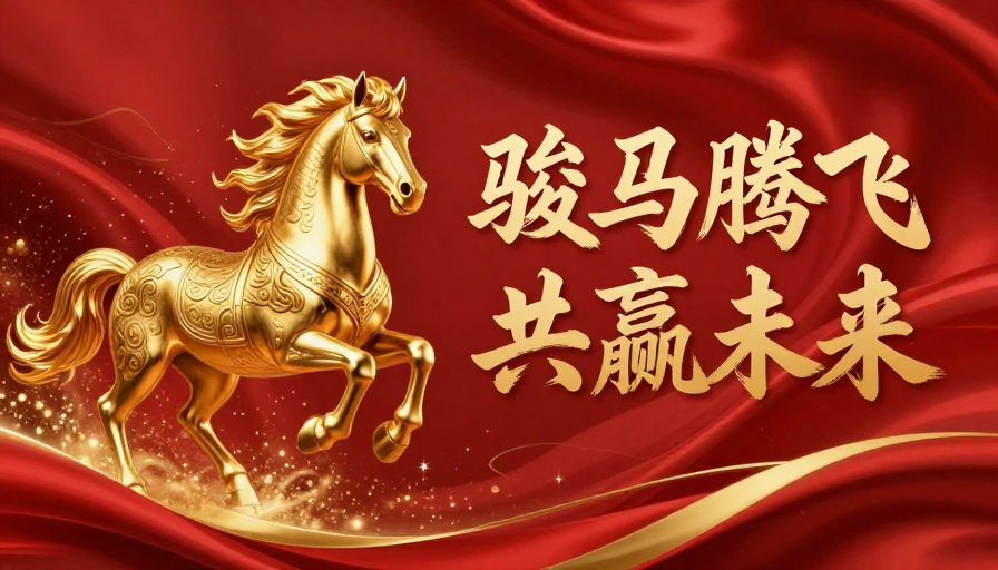 金骏腾跃庆典主题金色插画
