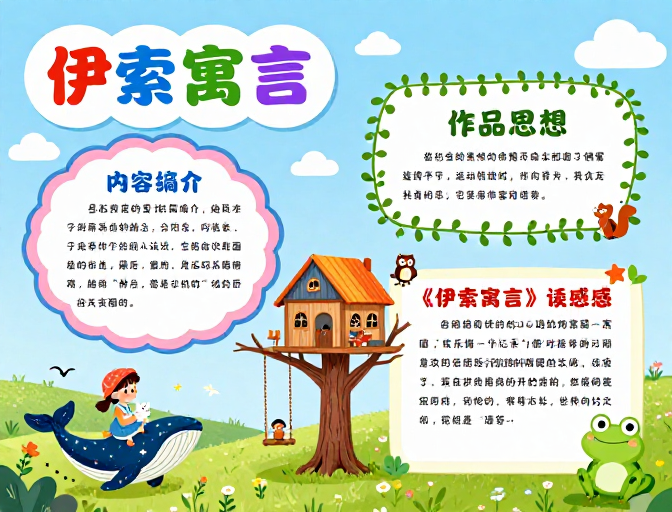 多彩伊索寓言:童趣自然教育海报