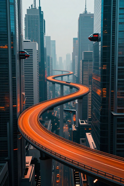 赛博朋克未来都市：莫比乌斯超现实景观