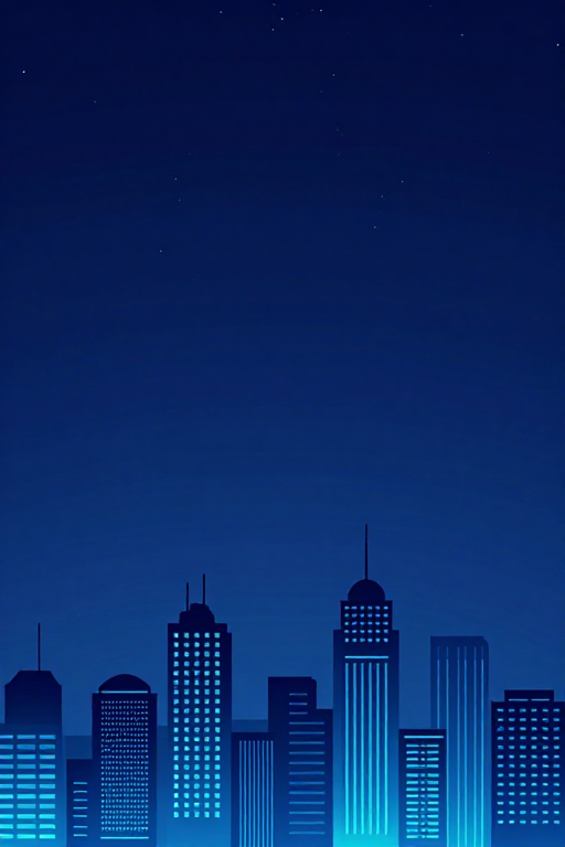 未来都市与星空交融的极简矢量背景