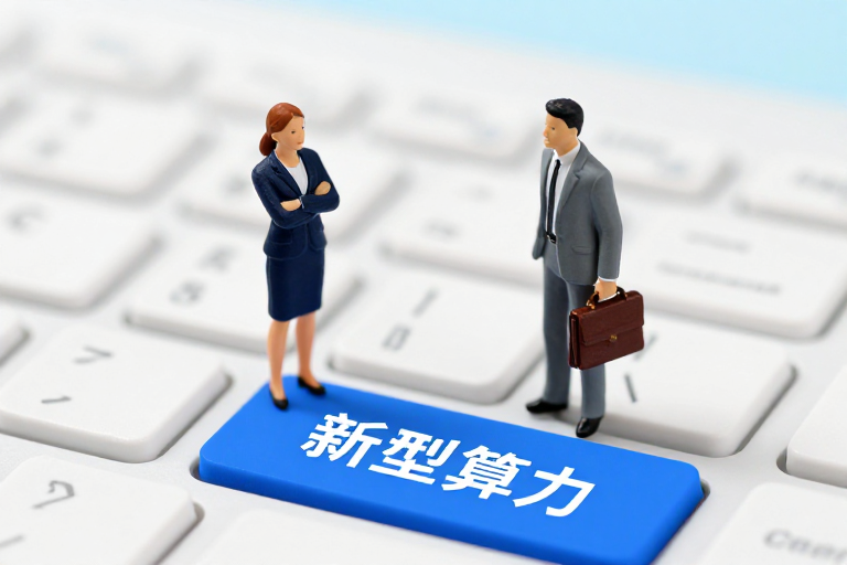 商务精英聚焦新型算力:科技感微距摄影