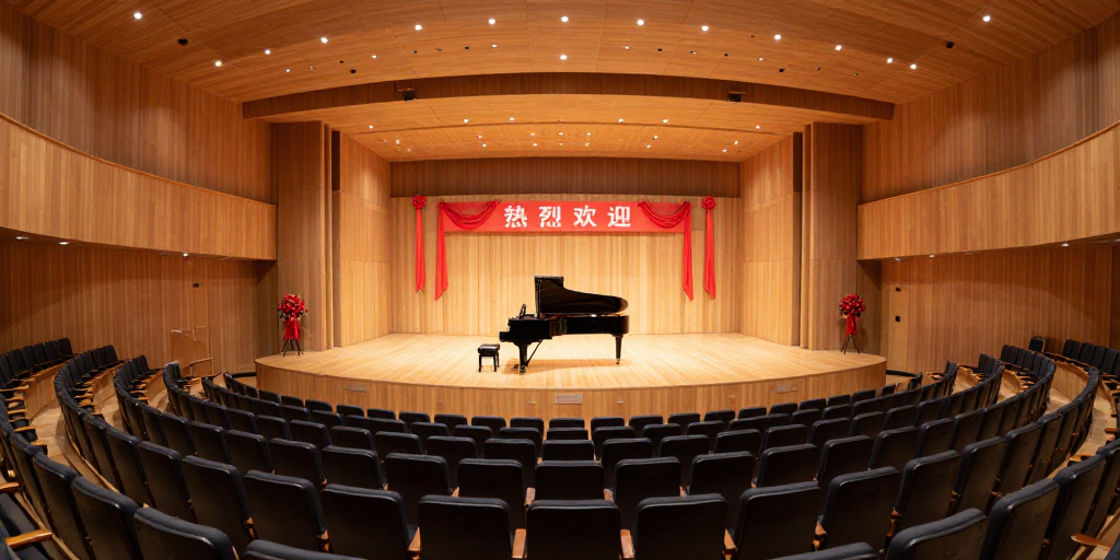 现代音乐厅全景：温暖光影下的艺术盛宴