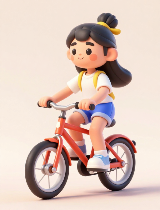 缤纷卡通骑行少女：C4D+Octane 3D艺术创作