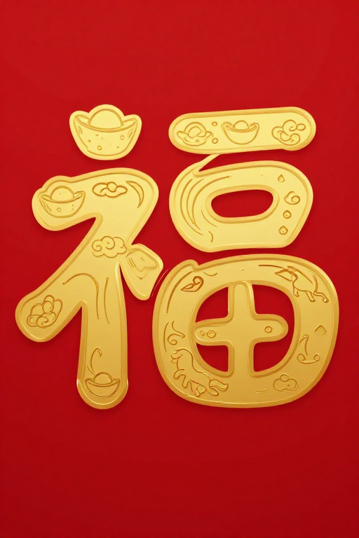 金福祥云：现代极简新年艺术字设计