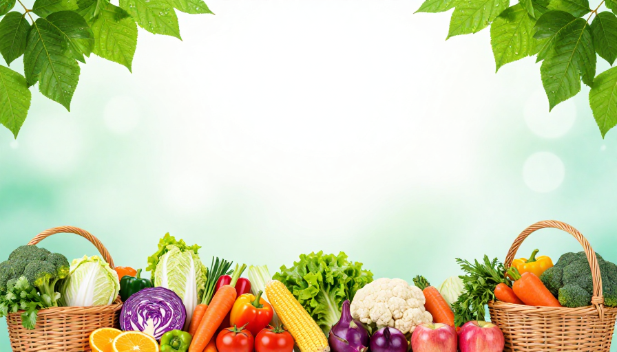 清新蔬果盛宴：健康饮食美学背景图