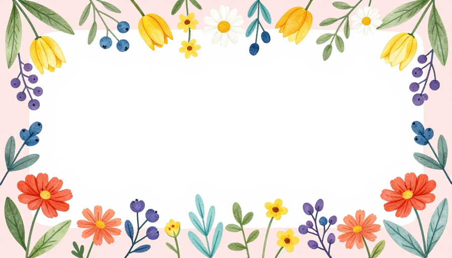 春日花园手绘留白背景 柔美花卉装饰设计