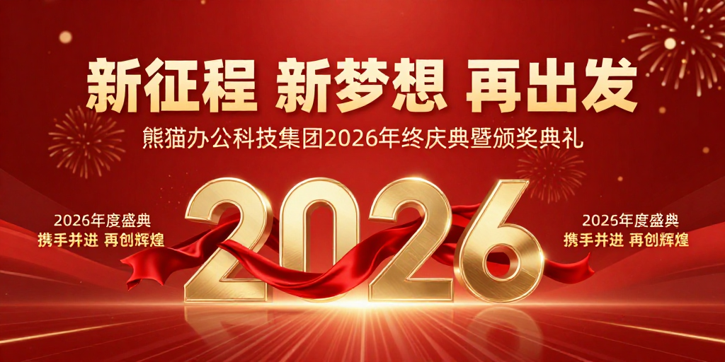 2026年度盛典：红金交织的热烈庆典
