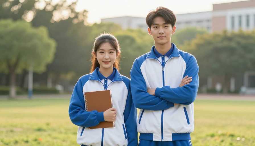 青春校园瞬间:蓝白校服下的师生风采