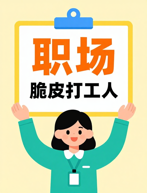 职场轻松一刻：脆皮打工人欢乐插画海报