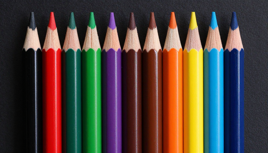 彩色铅笔艺术排列：高质感产品摄影