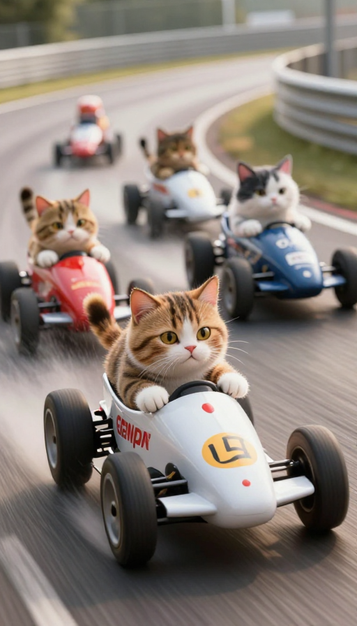 极速狂飙:赛车道上的猫咪竞速时刻
