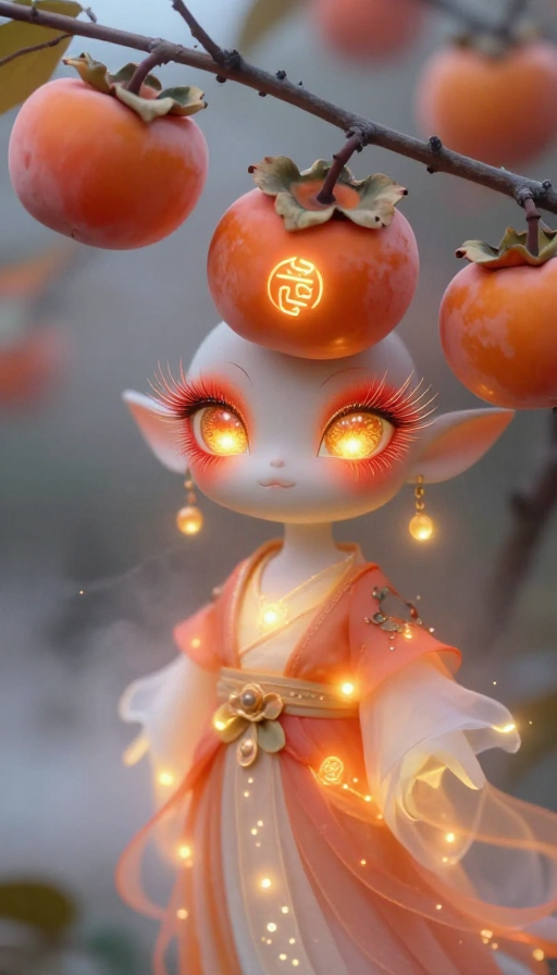 灵动幻化,柿子精灵降临神秘灵境