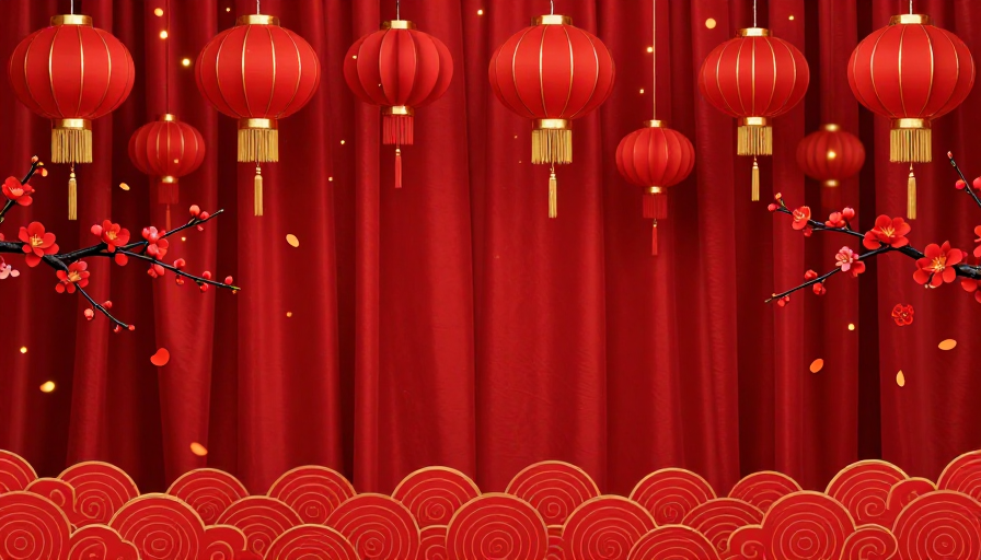 喜庆中国风春节庆典舞台背景