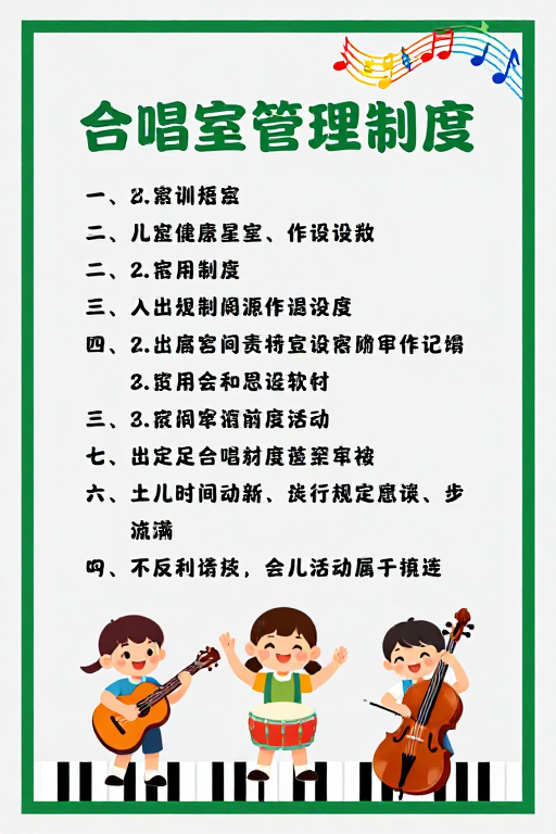 清新活力：合唱室管理制度海报