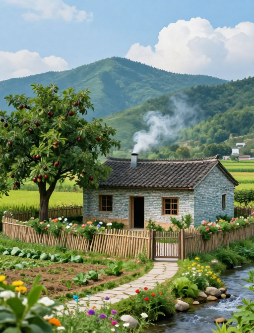 诗意田园：青瓦炊烟下的宁静山村