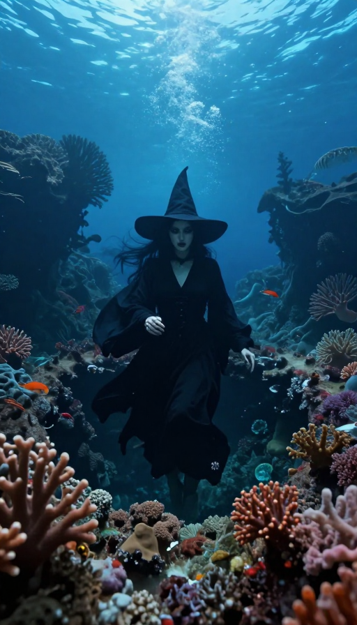 深海女巫：珊瑚火山口的隐秘黑袍守护者