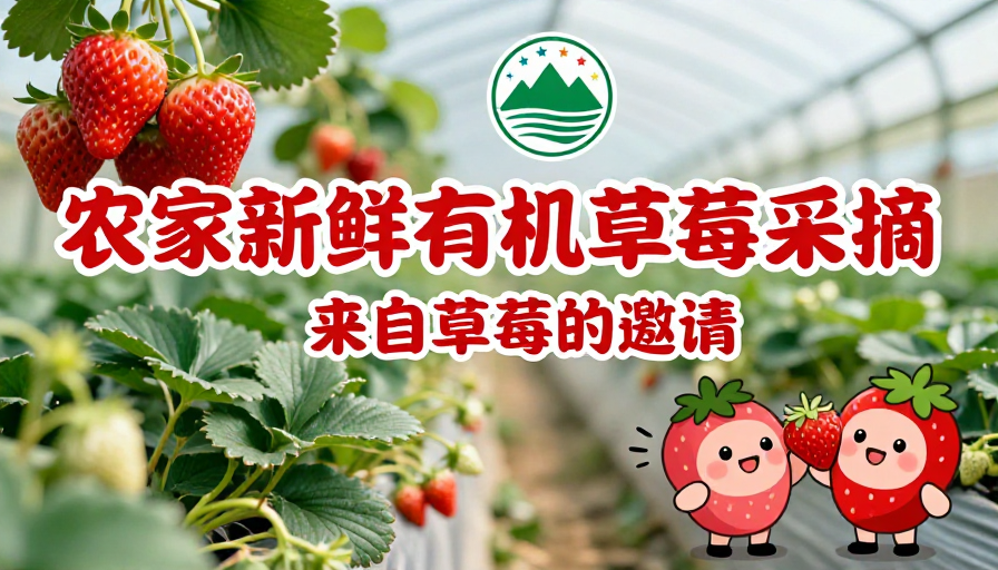 清新自然:有机草莓采摘欢乐体验