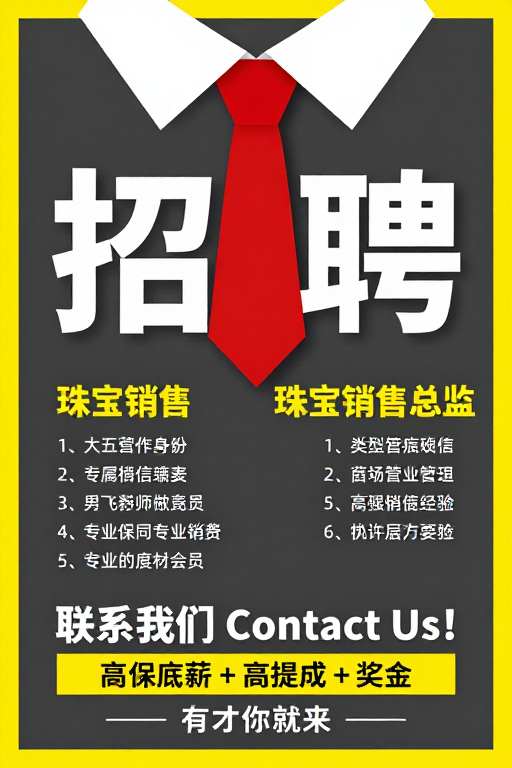 现代简约风珠宝销售招聘信息