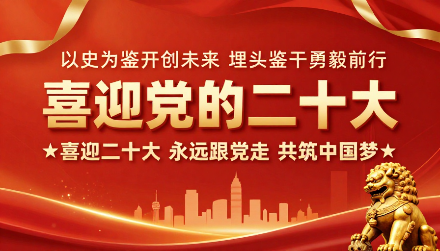 喜迎二十大:庄重热烈的党政宣传海报