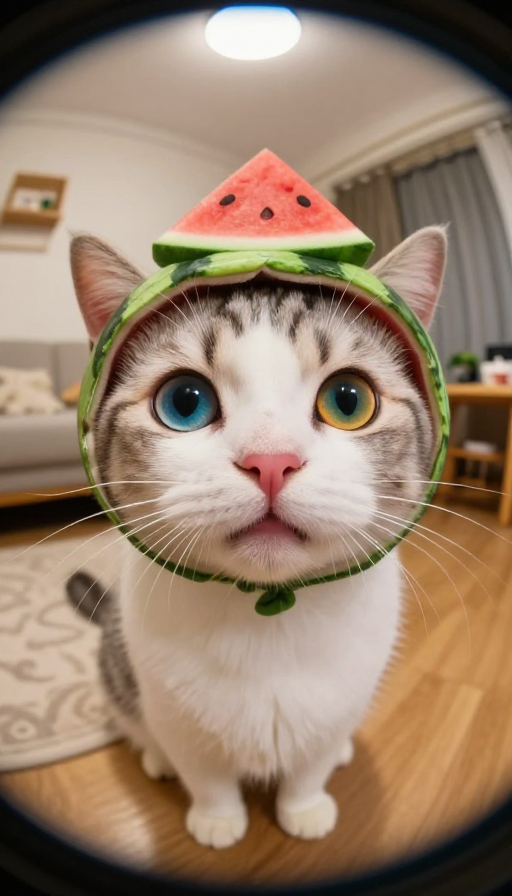 异瞳西瓜猫：超写实电影感萌物
