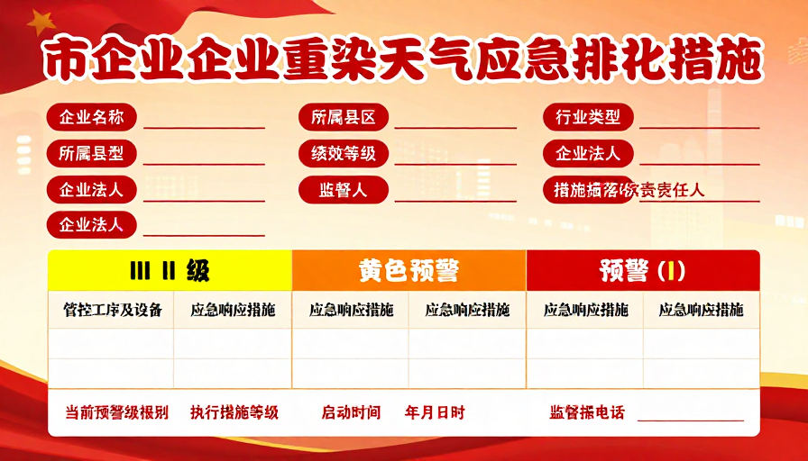 工业企业重污染天气应急减排措施公示牌