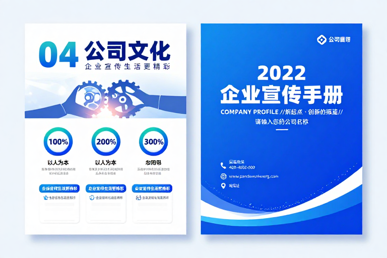 2022企业宣传手册：科技蓝设计与信息展示