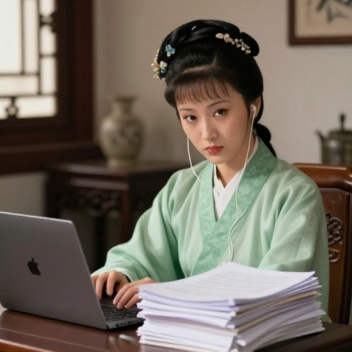 黛玉绿衣:古风美人与现代办公的时尚碰撞