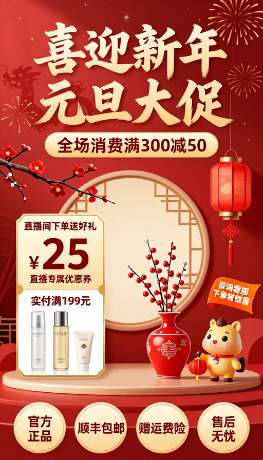 新年元旦大促:官方正品 满额减现享好礼