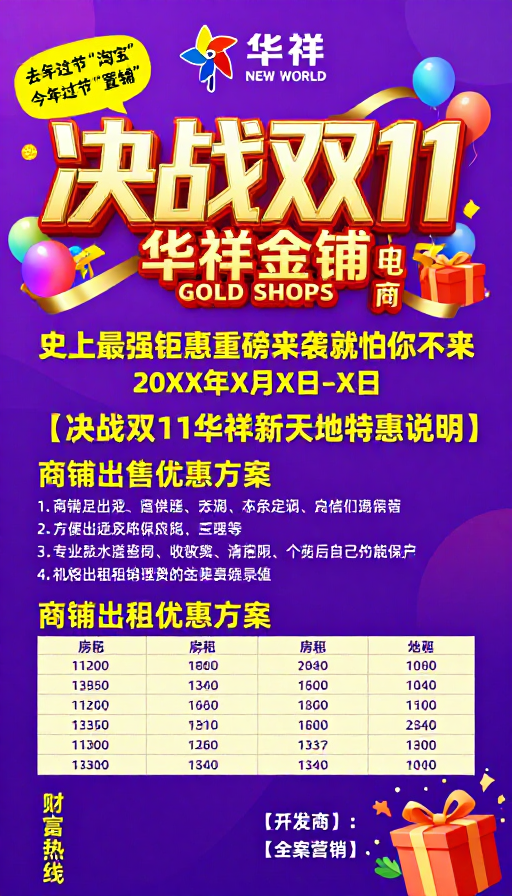 决战双11华祥新天地促销海报