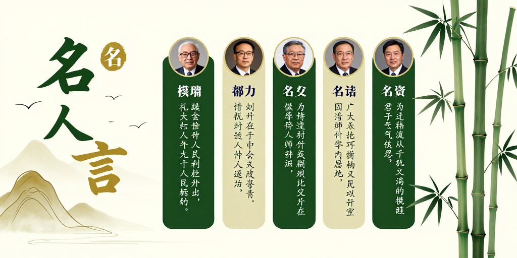 东方韵致·科学精神:墨绿金辉的名人语录海报
