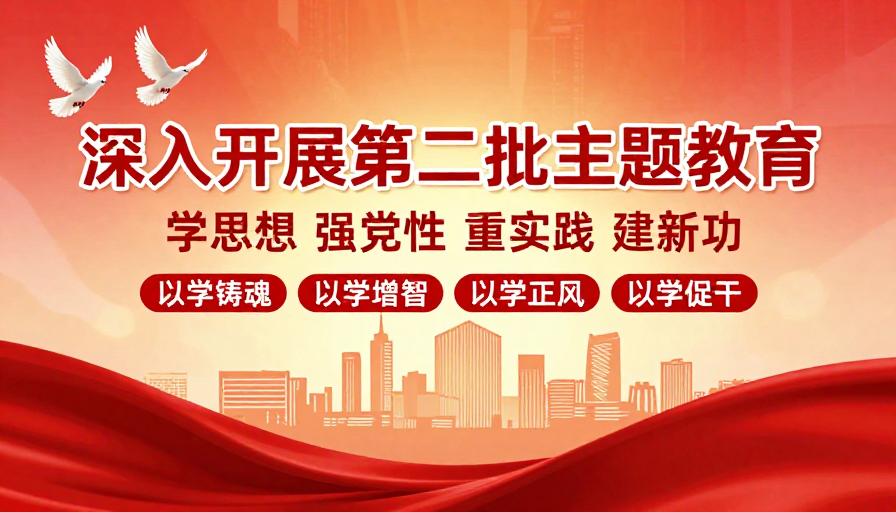 深入开展第二批主题教育政治宣传海报