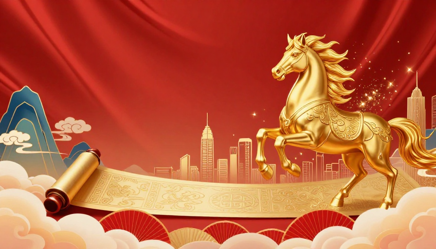 红金祥瑞:传统与现代交融的骏马盛景