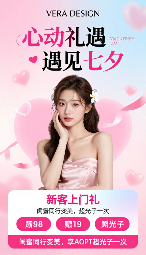 VERA DESIGN七夕美妆促销：心动礼遇邂逅浪漫