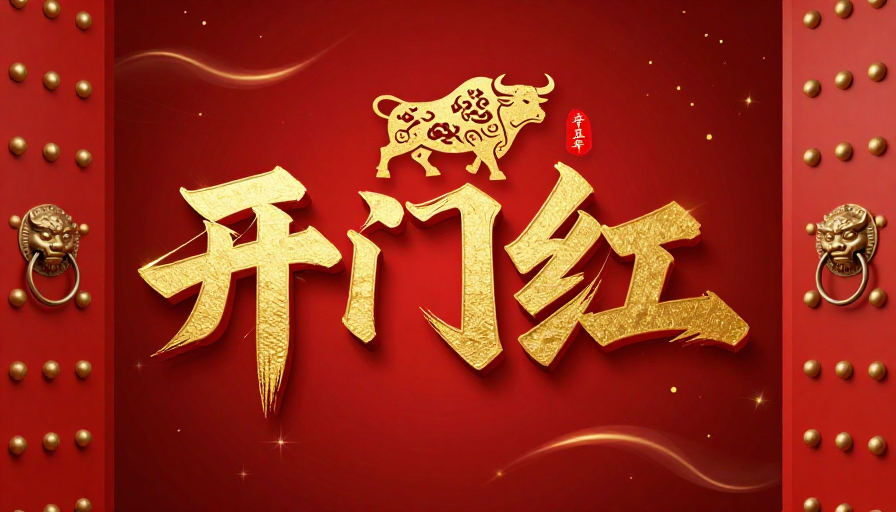 金红火门·开门红立体新年海报
