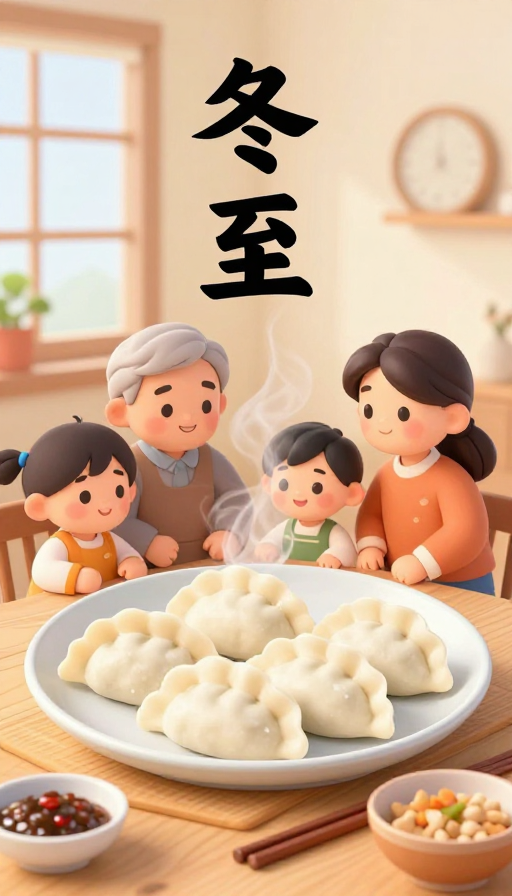 冬至团圆夜：3D动画中的温馨饺子之家