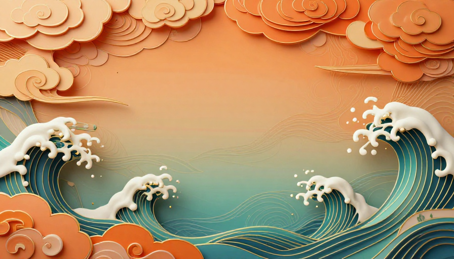 云海金辉：东方奇幻3D立体高定插画