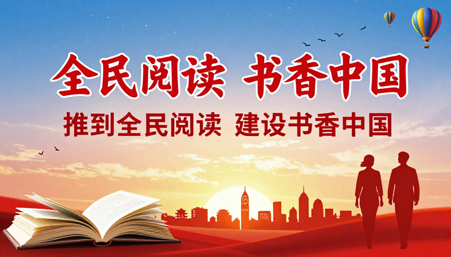 红色书香·全民阅读公益宣传海报