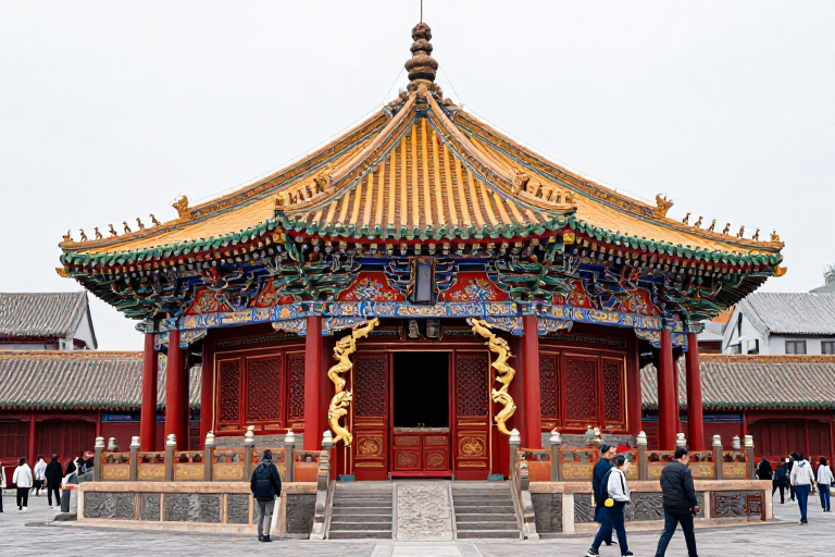 沈阳故宫大政殿全景:皇家建筑之美与历史韵味