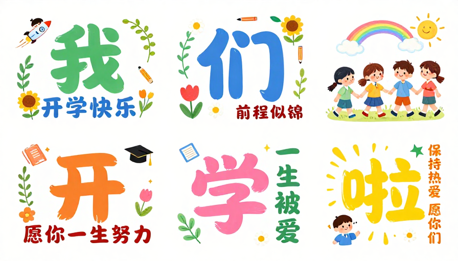 清新水彩手绘开学季欢乐校园插画合集
