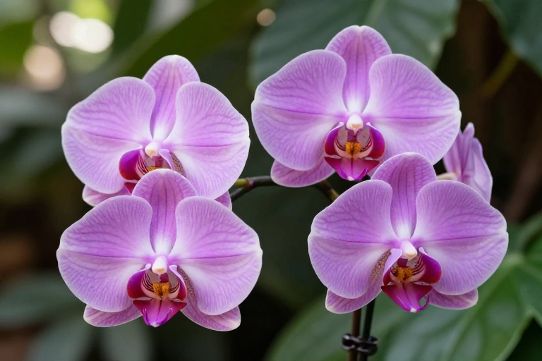 紫粉色蝴蝶兰绽放细节特写