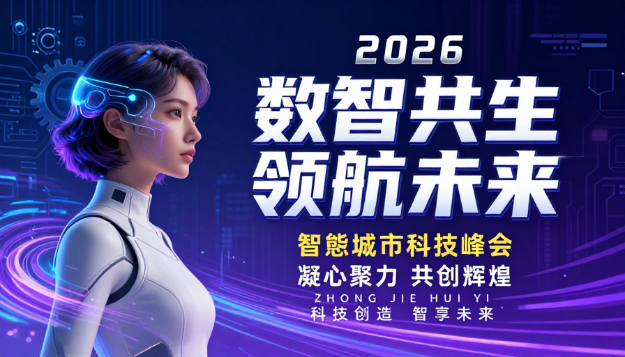 2026数智共生：未来科技峰会前瞻海报