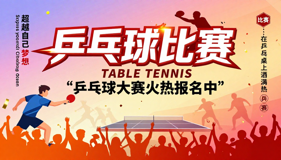 热血竞技 燃动未来：乒乓球赛事宣传海报