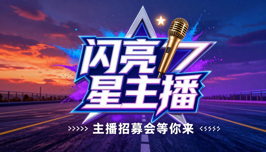 霓虹光影下的闪亮星主播招募盛典