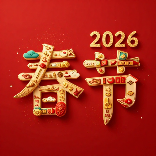 元旦意象与春节字体设计,金色粒子闪耀2026新春