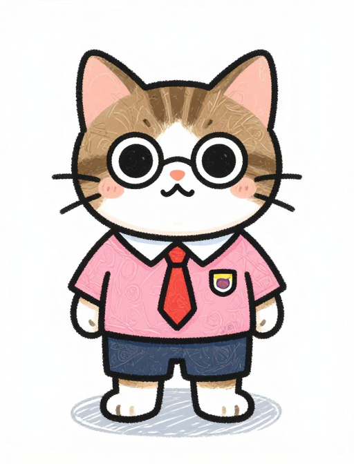 拉尔夫·斯蒂德曼风格诙谐呆萌小猫插画