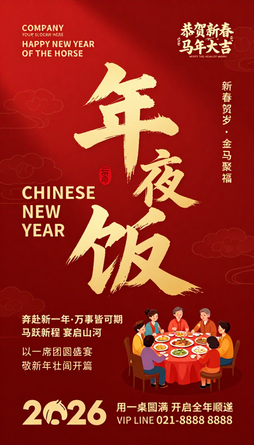 金红火运·年夜饭贺岁海报