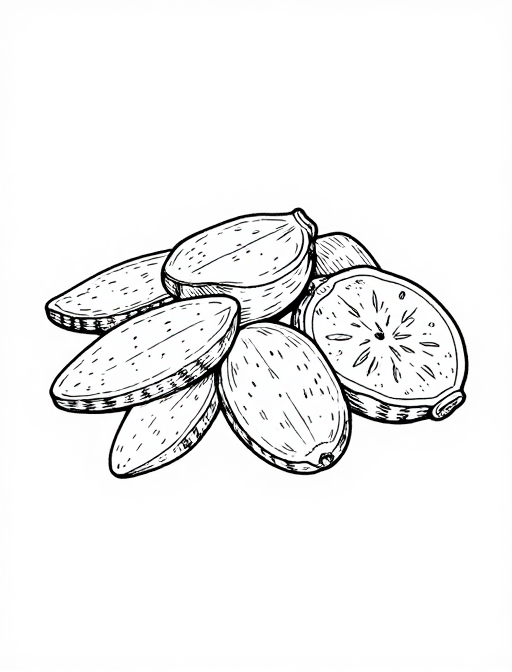 白及药草黑白插画 极简艺术风